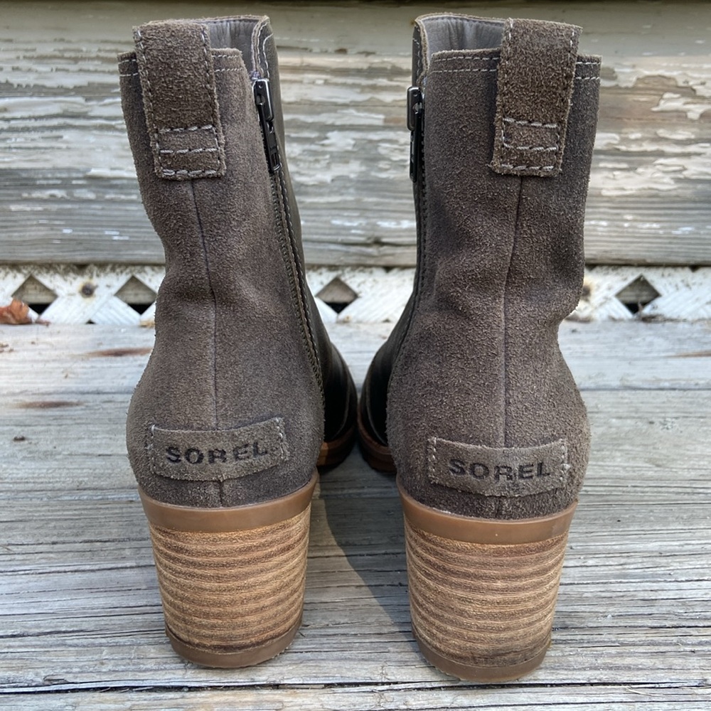 SOREL Cate Waterproof Leather & Suede Stacked Heel Boot Women’s Size 10 - Picture 5 of 14